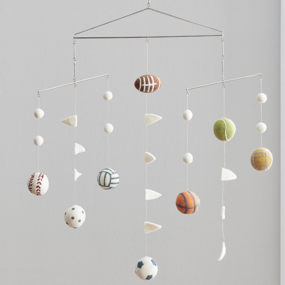 Pottery Barn Kids - Felt Sports Ceiling Mobile - NWOT